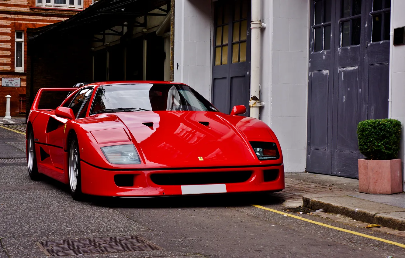 Photo wallpaper Ferrari, red, F40, Ferrari, F40