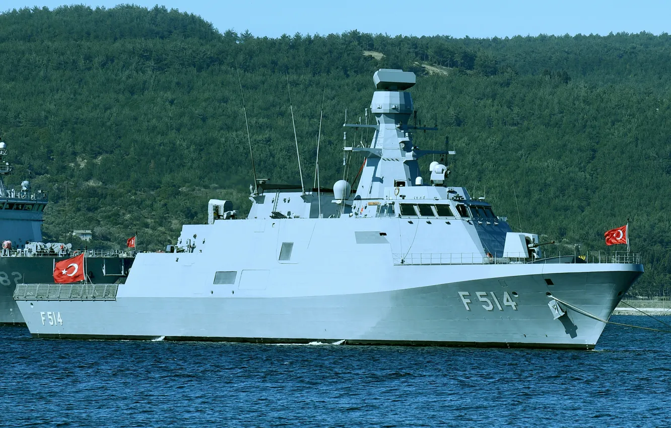 Photo wallpaper Corvette, Turkish Navy, F 514, TCG Kinaliada