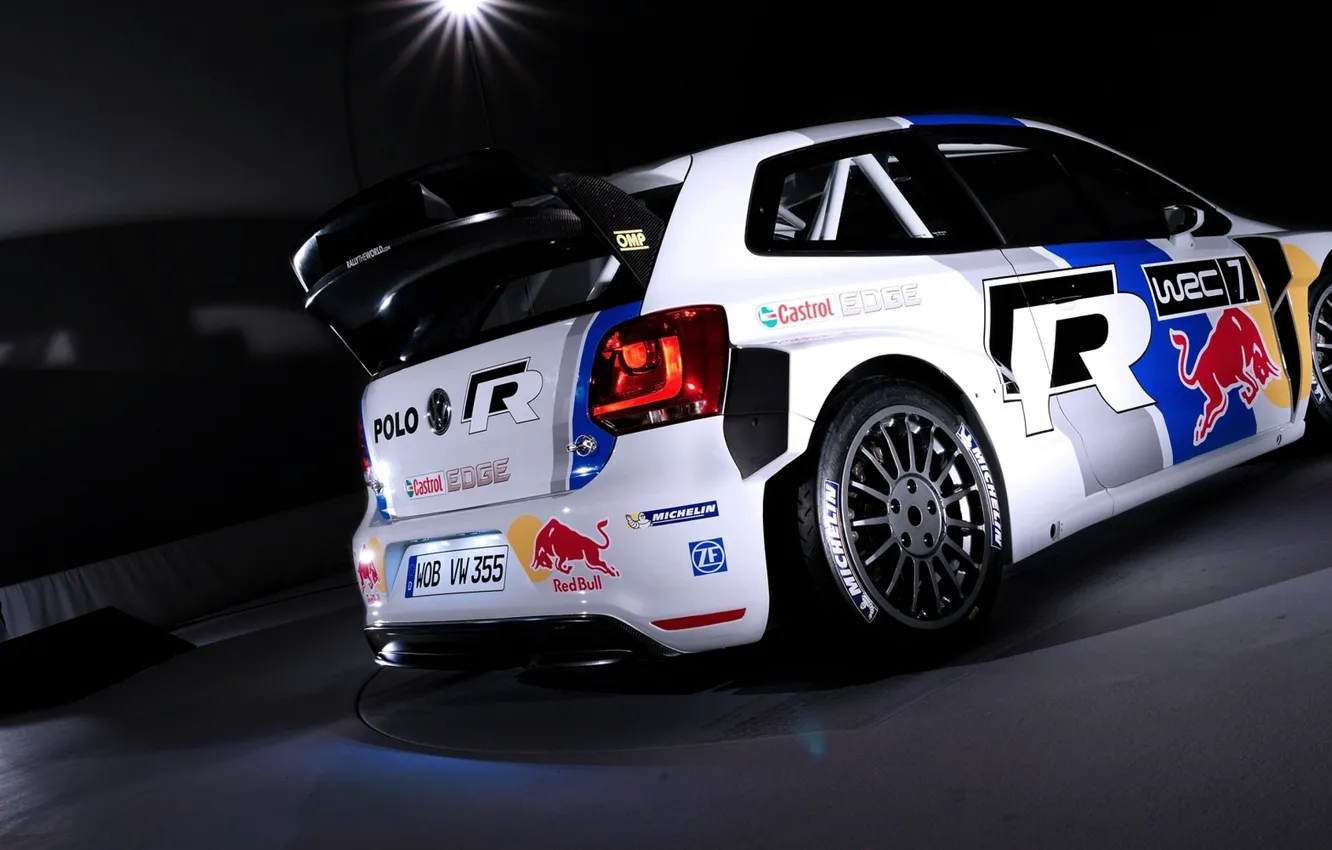 Photo wallpaper Auto, White, Sport, Volkswagen, Machine, Red Bull, WRC, Rally