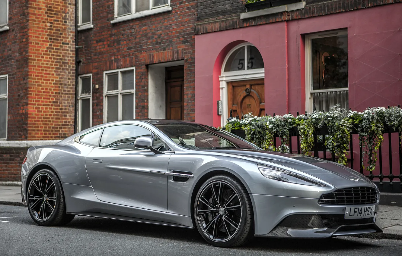 Photo wallpaper aston martin, street, gray, vanquish