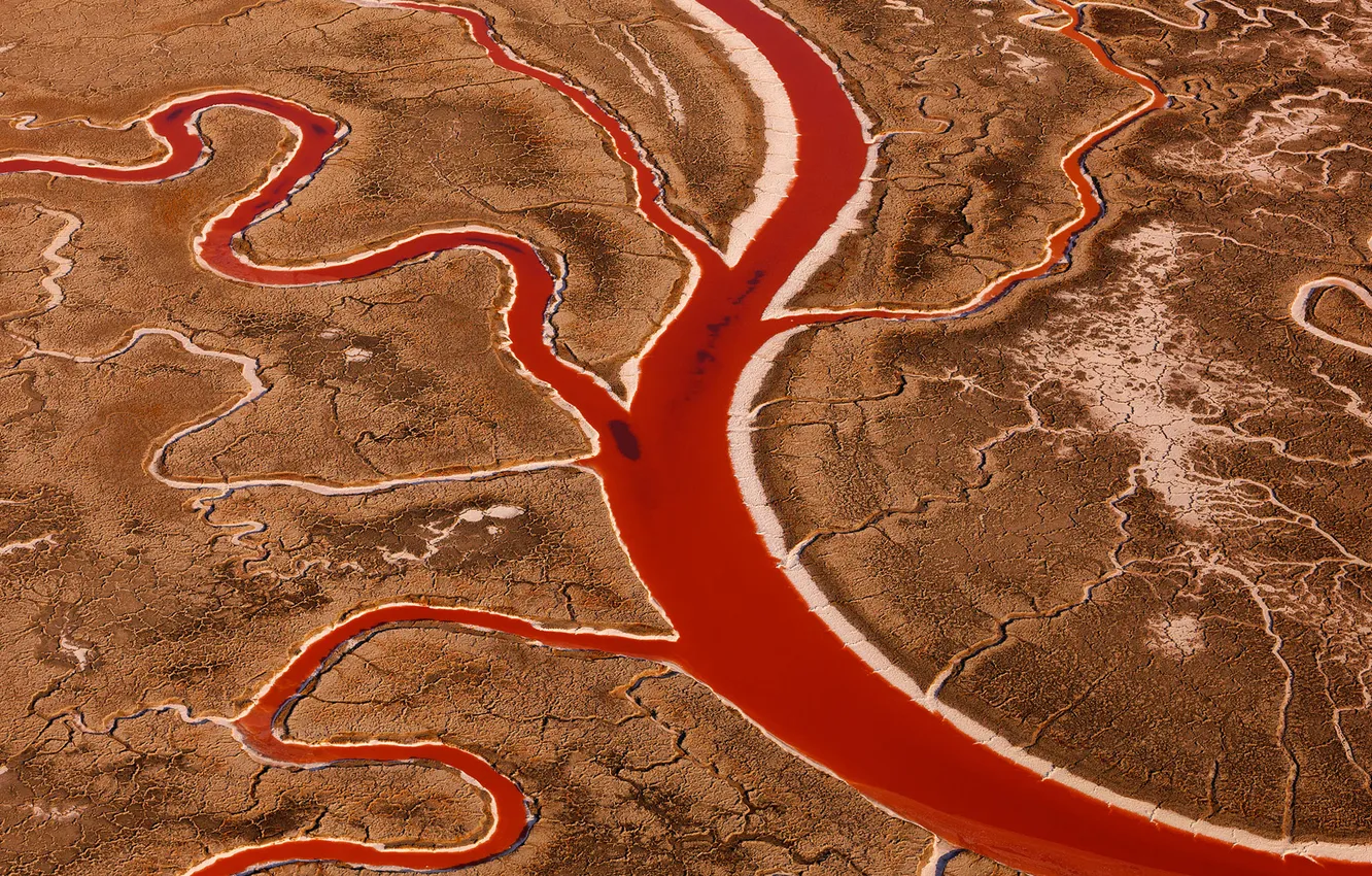 Photo wallpaper desert, USA, Vienna, dried salty Bay, San Francisco