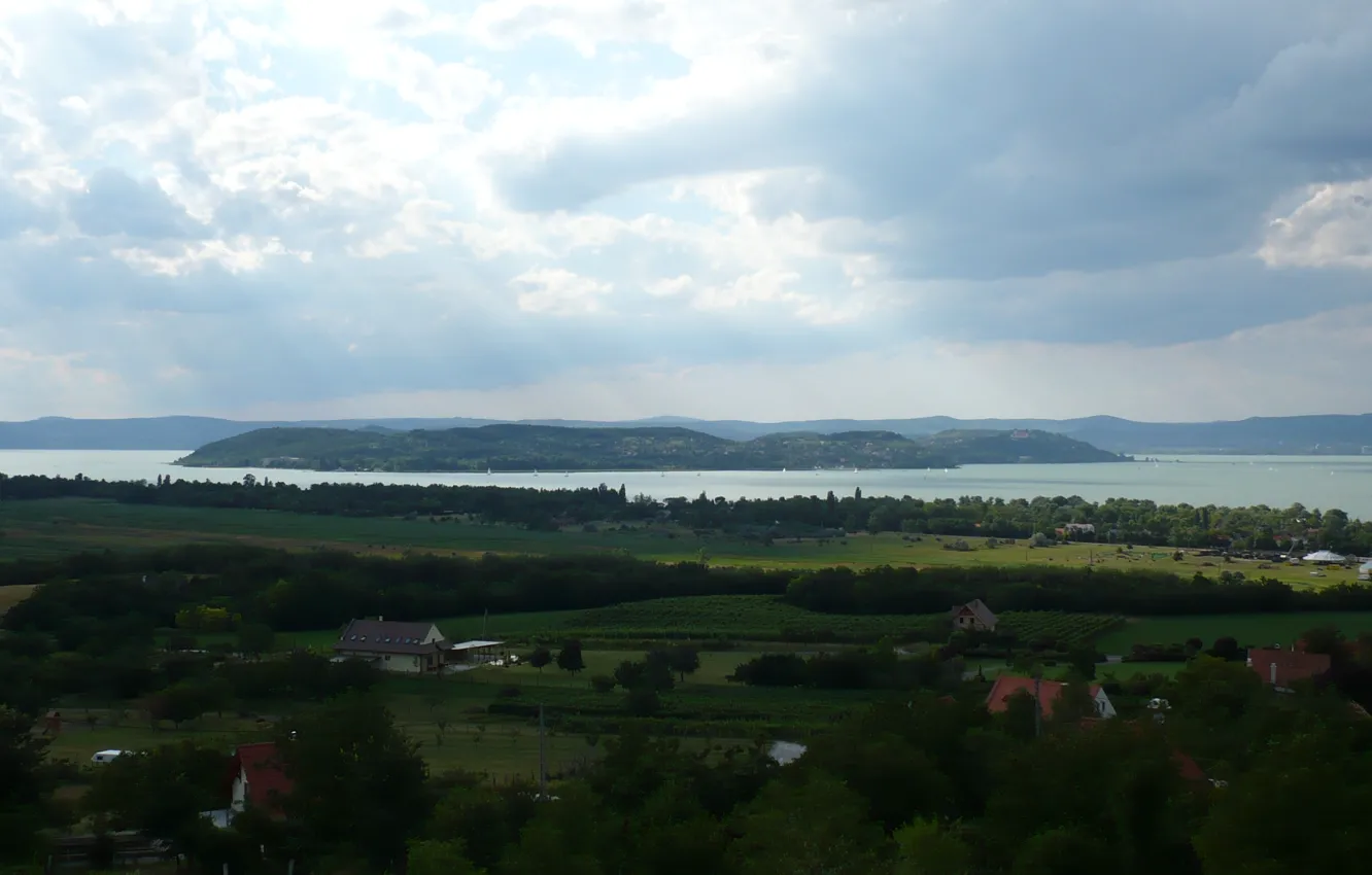 Photo wallpaper lake, landscapes, Hungary, Balaton