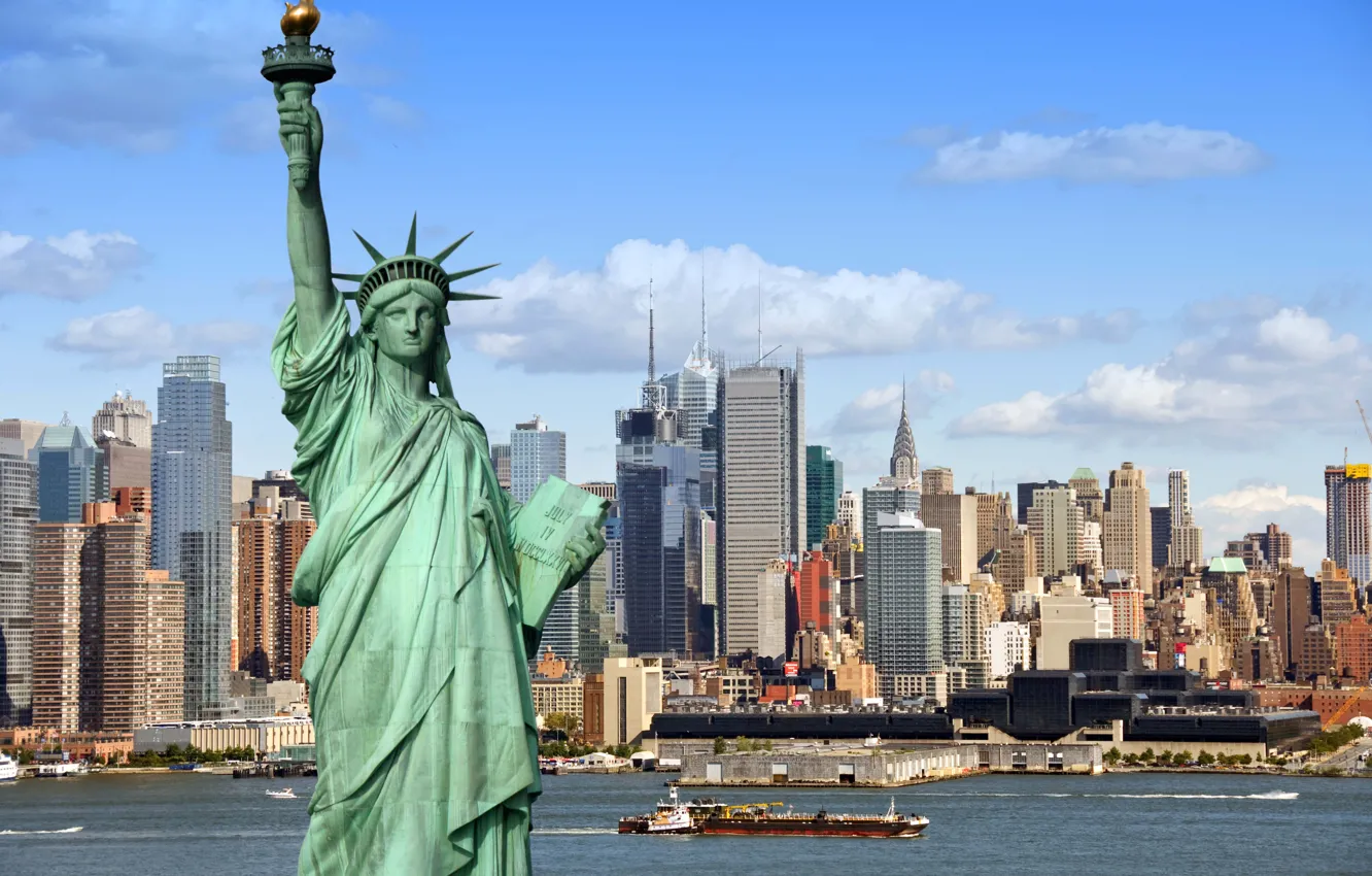 Photo wallpaper New York City, Statue of Liberty, Metropolis