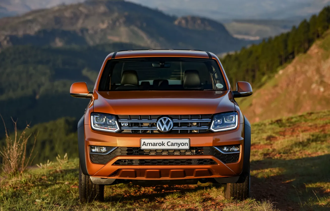 Photo wallpaper Volkswagen, front view, pickup, Amarok, Canyon, 2019
