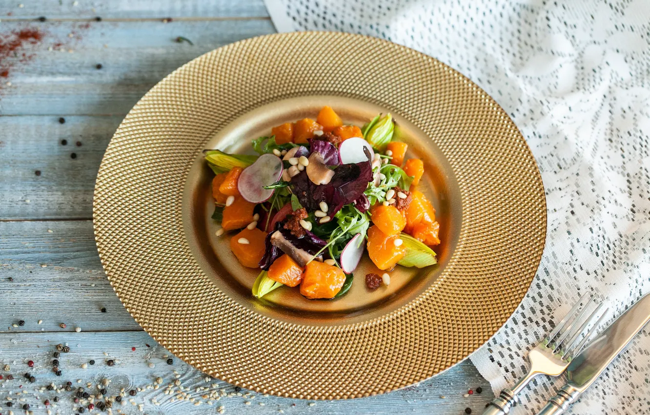 Photo wallpaper greens, vegetables, salad