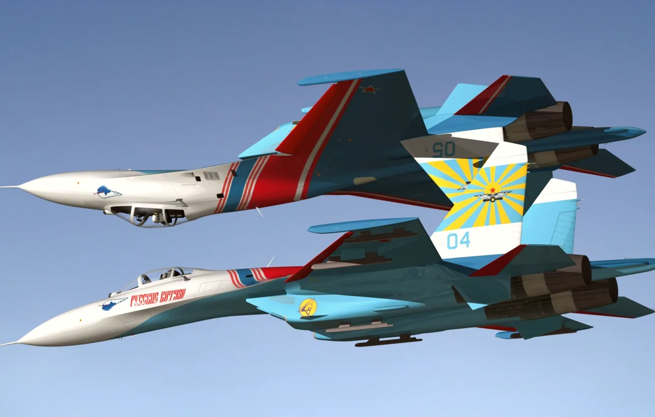 Photo wallpaper fighter, Sukhoi, multipurpose, Flanker, SU 27