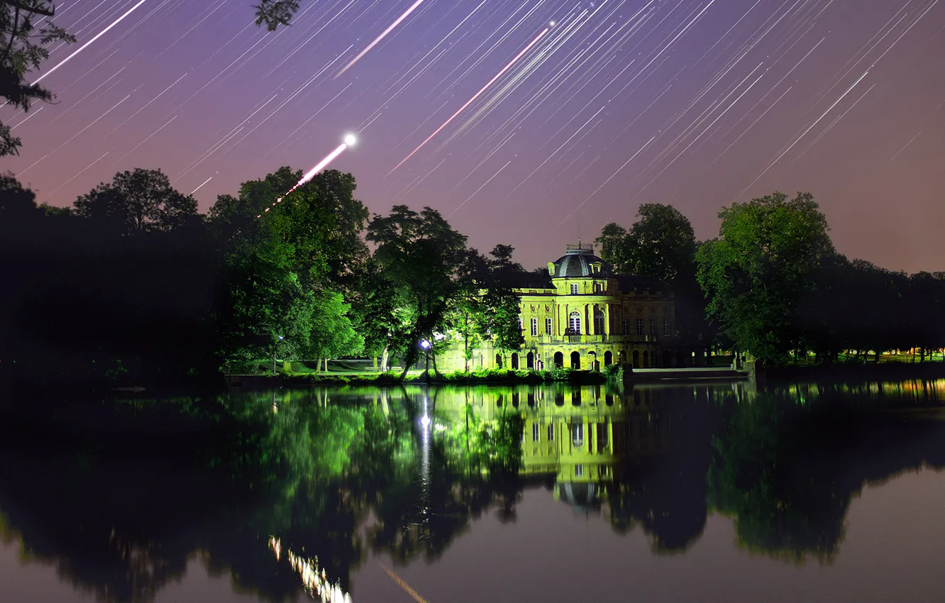 Photo wallpaper lake, Germany, Jupiter, Venus, ISS, The Pleiades, Stuttgart, Aldebaran