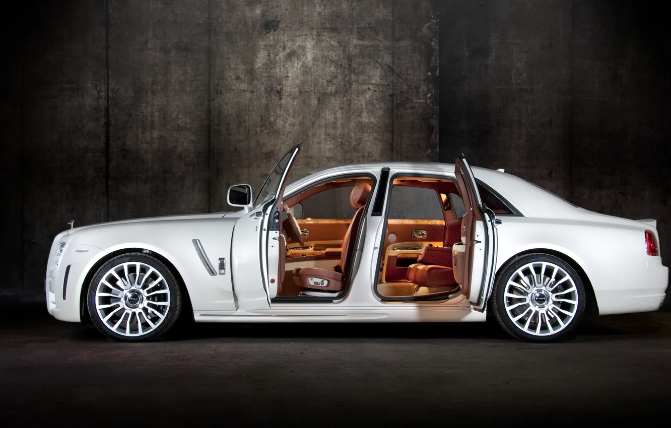 Photo wallpaper Rolls-Royce, 2010, Mansory, Limited, White Ghost, Mansory Rolls-Royce White Ghost Limited