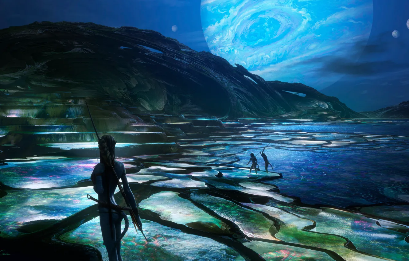 Photo wallpaper water, mountains, planet, fantasy, action, 2022, Avatar: The Way of Water, Avatar: The Way of …