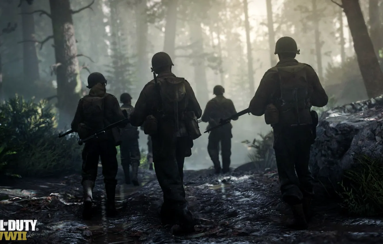 Photo wallpaper Call of Duty, Front, Company, Soldiers, COD:WWll, Call of duty:WW2, In game footage
