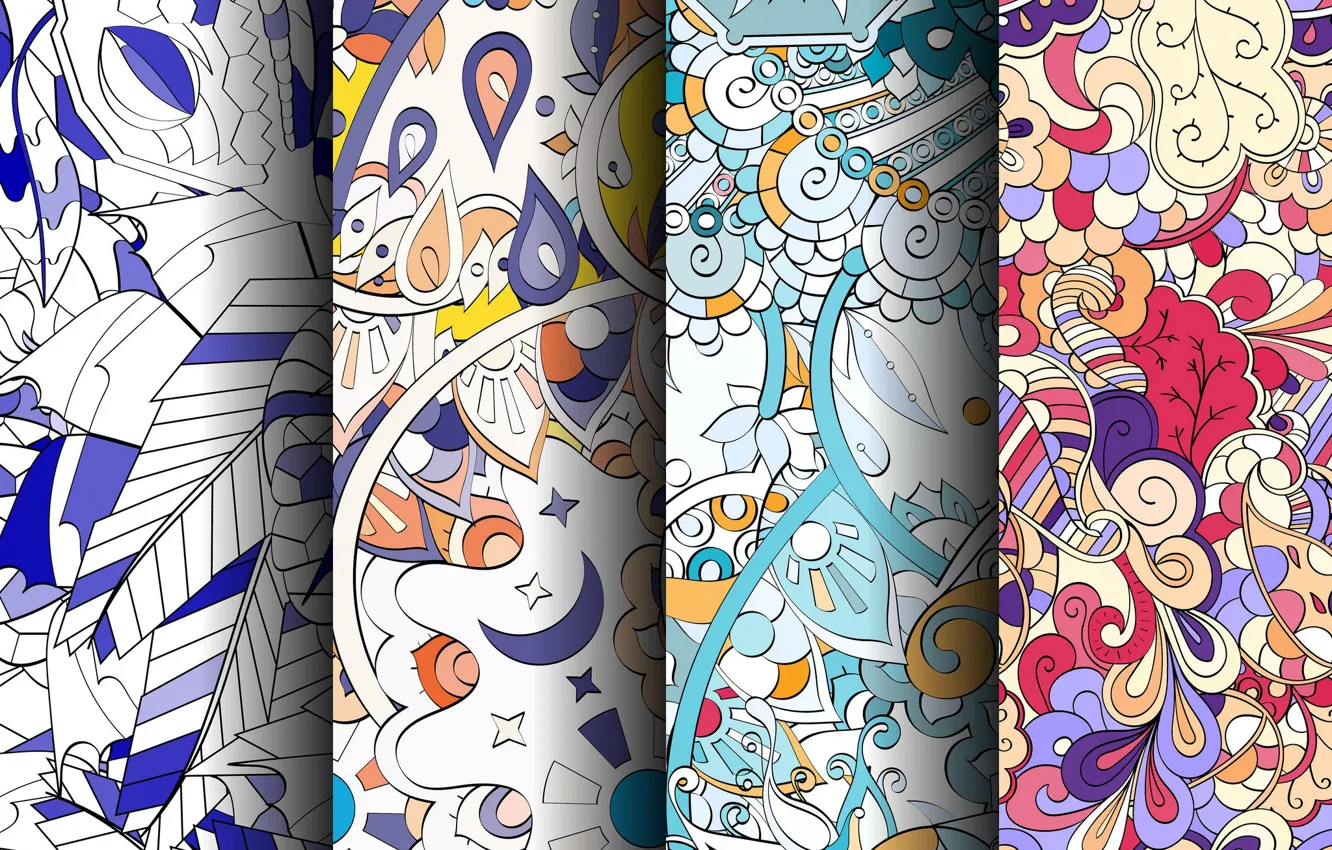 Photo wallpaper pattern, texture, colorful, patterns, seamless, Paisley