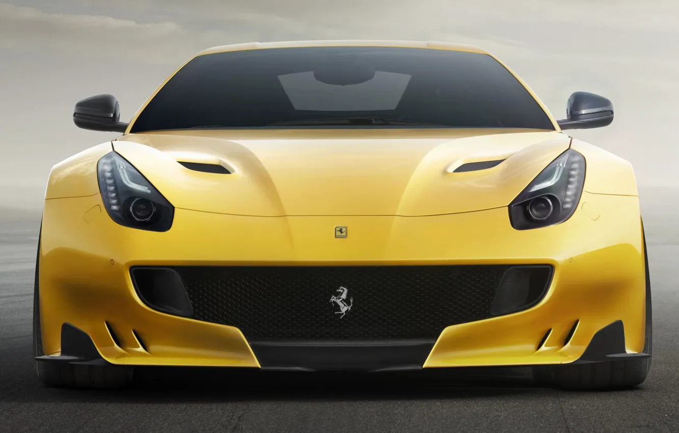 Photo wallpaper Ferrari, Background, Ferrari, Yellow, The front, FAS, F12TDF