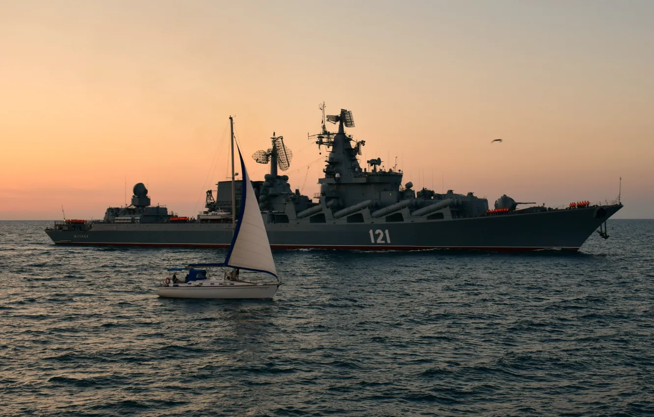 Photo wallpaper yacht, Moscow, missile cruiser