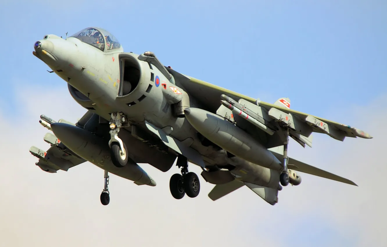 Photo wallpaper the sky, attack, the rise, McDonnell Douglas, Harrier II, AV-8B, "Harrier" II