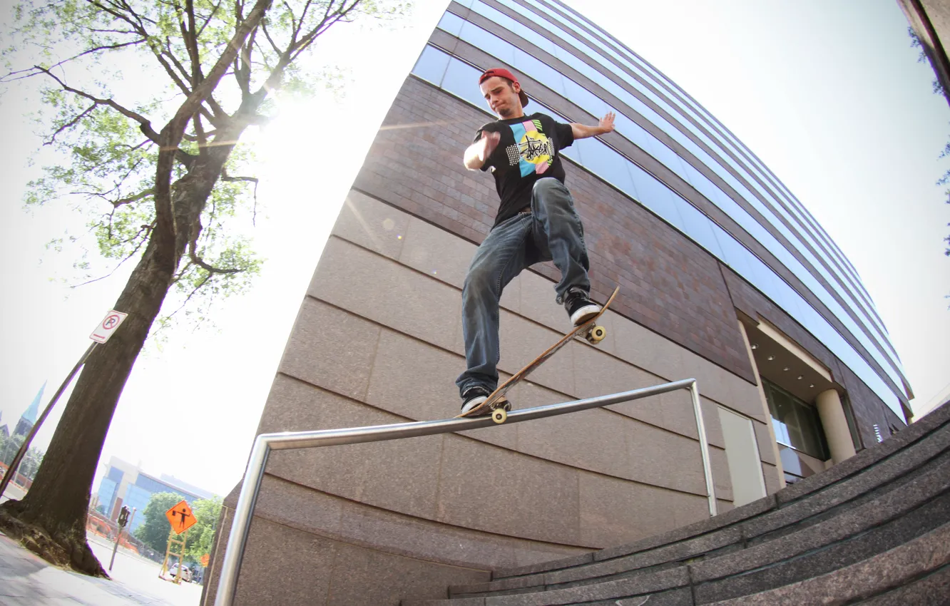 Photo wallpaper skate, Skateboarding, Sean Cullen, crooked grind