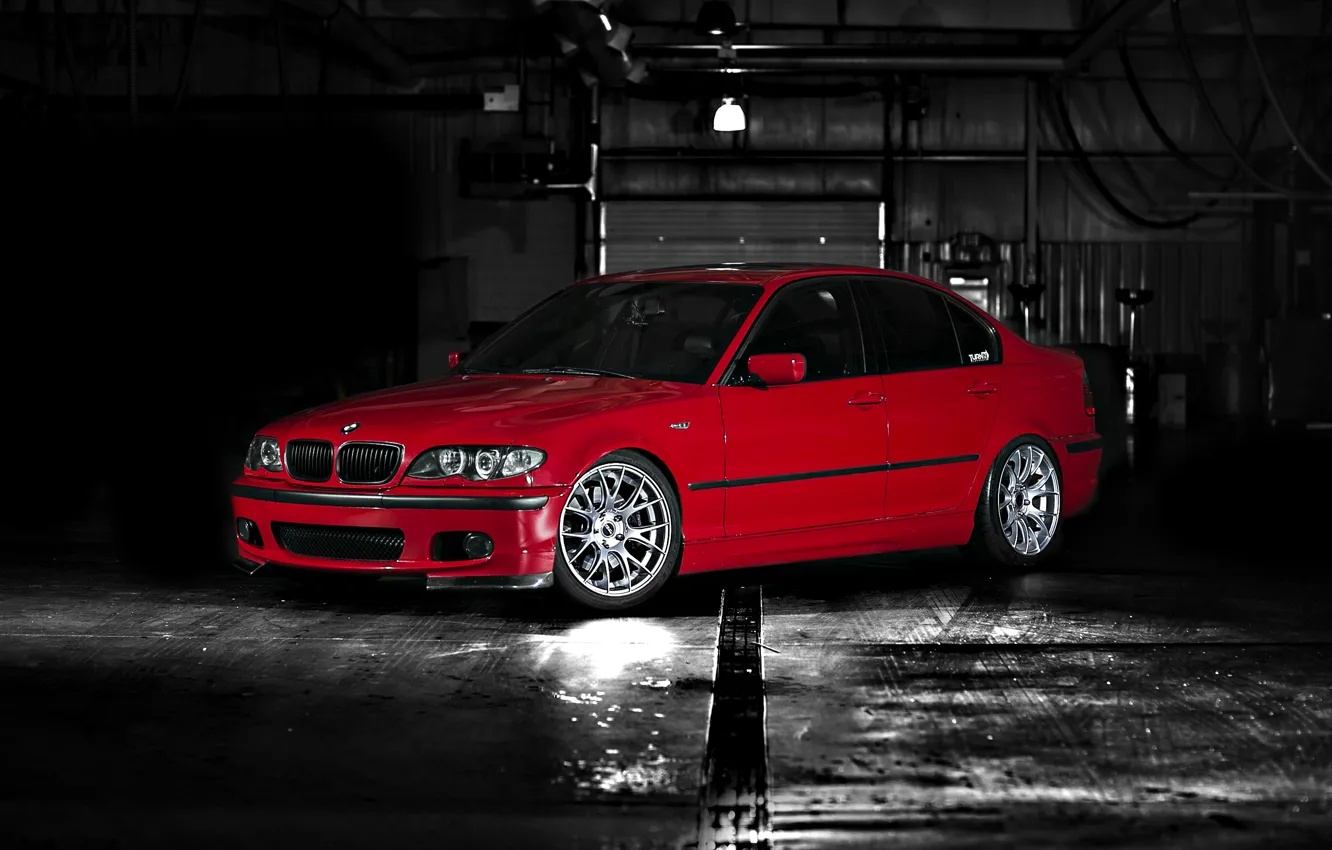 Photo wallpaper Red, BMW, BMW, Profile, E46, 330i