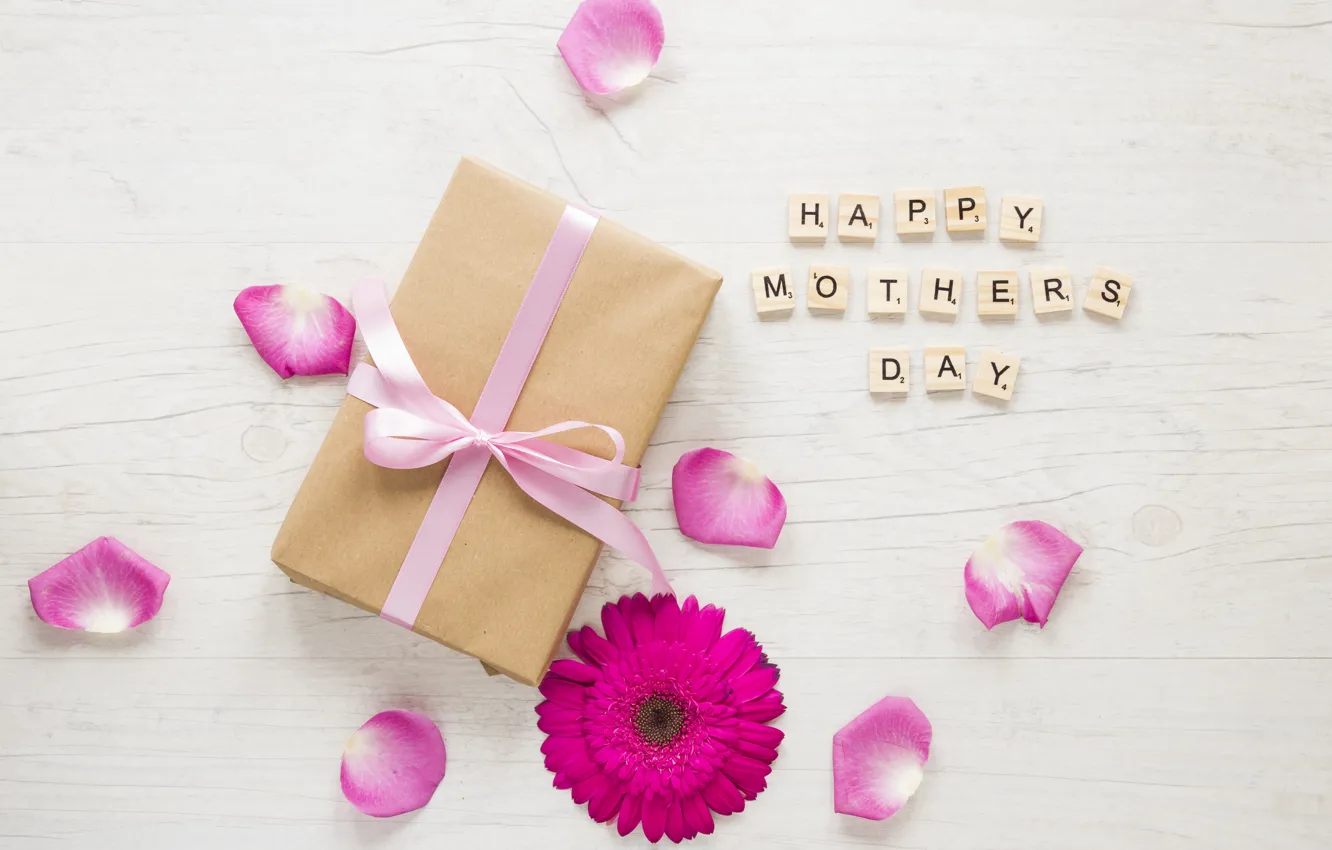 Photo wallpaper flowers, gift, Mother's day