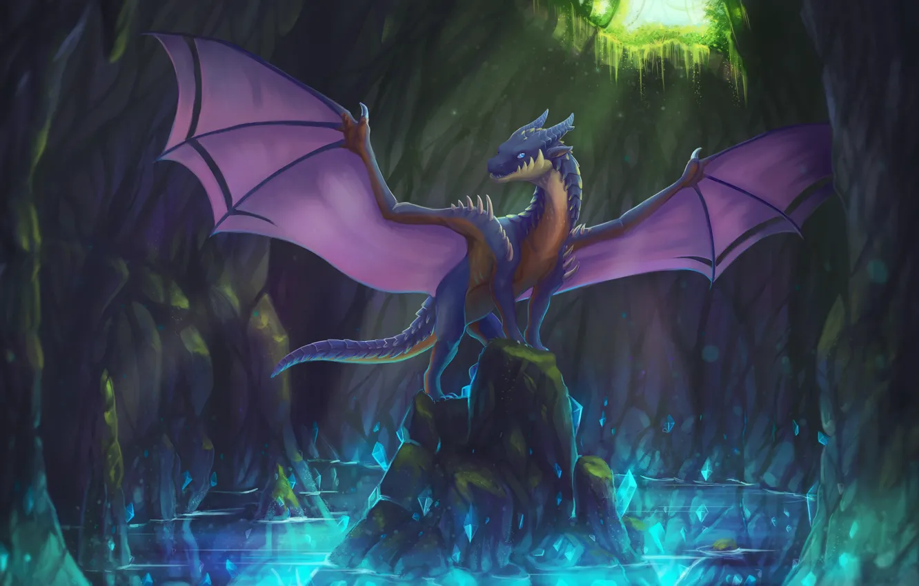 Photo wallpaper nature, dragon, cave