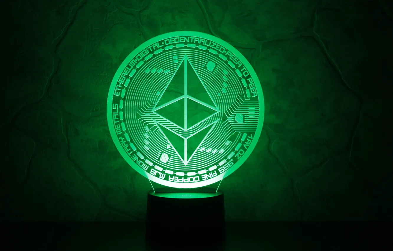 Photo wallpaper green, the air, cryptocurrency, eth, ethereum