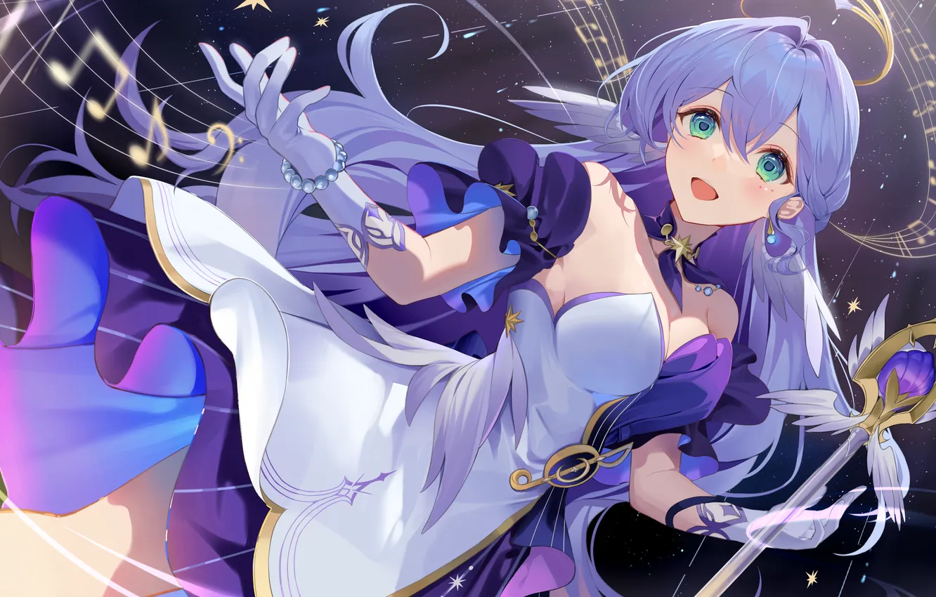 Photo wallpaper girl, notes, rod, Robin, Honkai: Star Rail, honkai (series)
