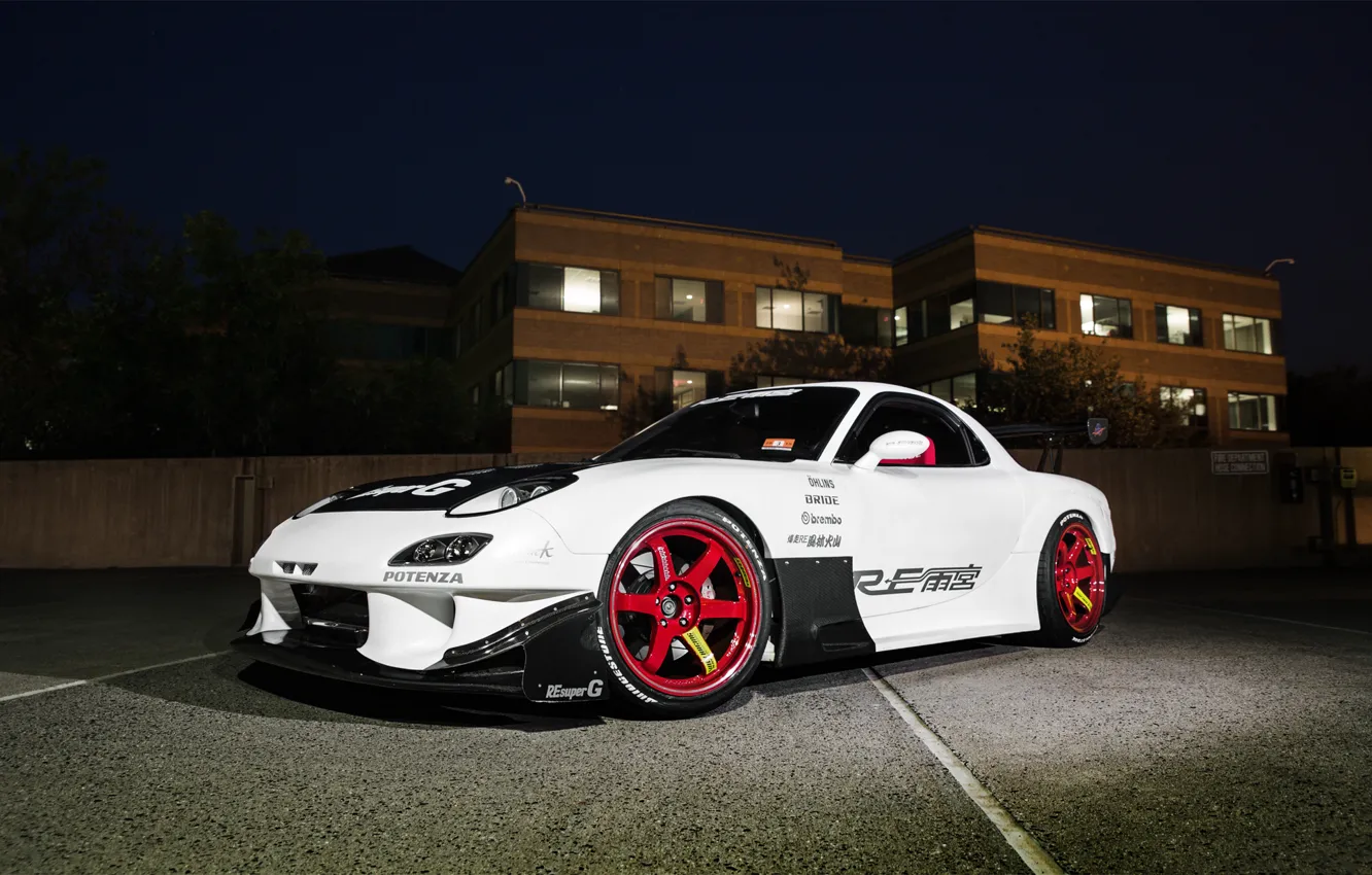 Photo wallpaper Mazda, Night, RX-7, RE-Amemiya