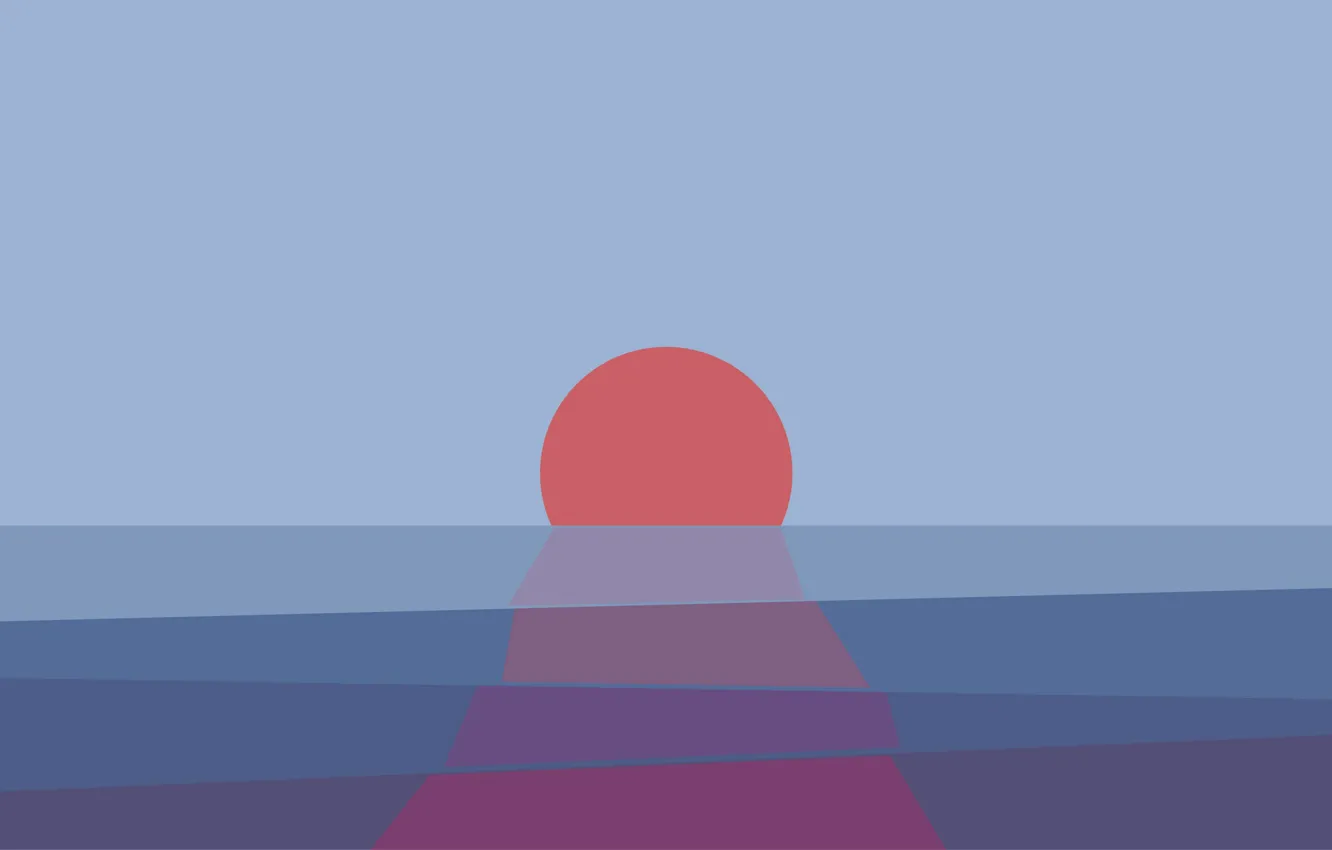 Photo wallpaper sea, the sun, sunset, horizon