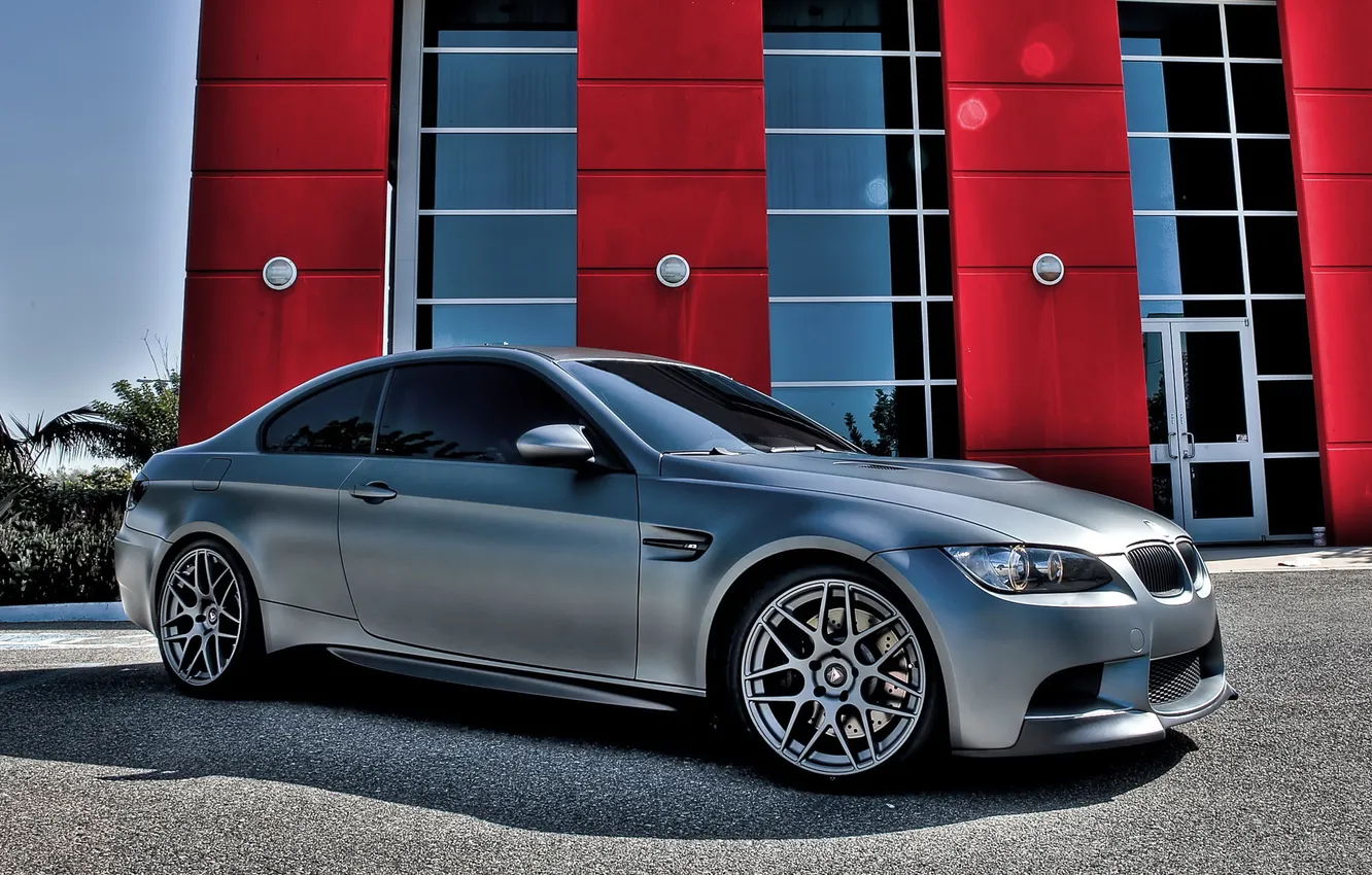 Photo wallpaper light, building, BMW, silver, BMW, Vorsteiner, day, e92