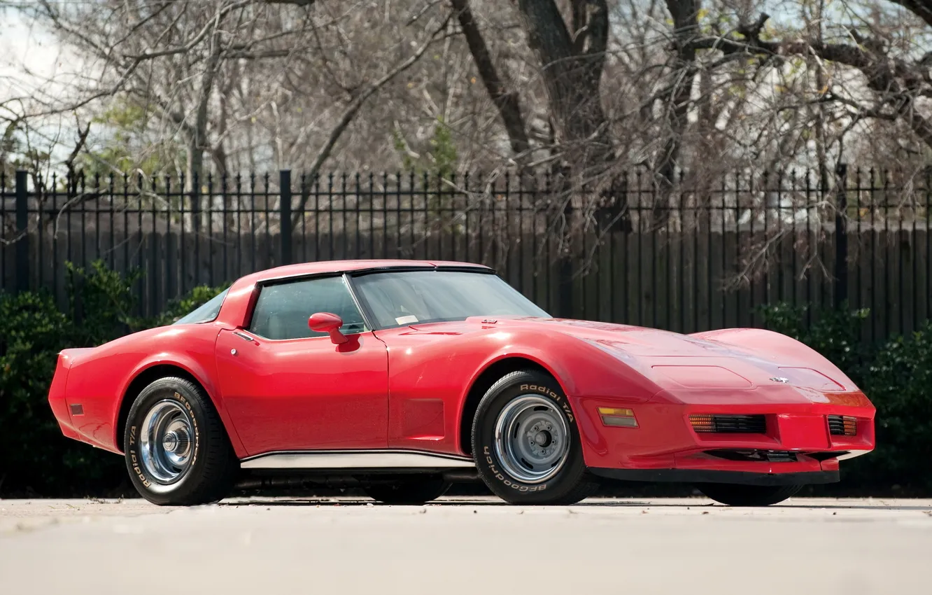 Photo wallpaper red, Corvette, Chevrolet, red, Chevrolet, Corvette
