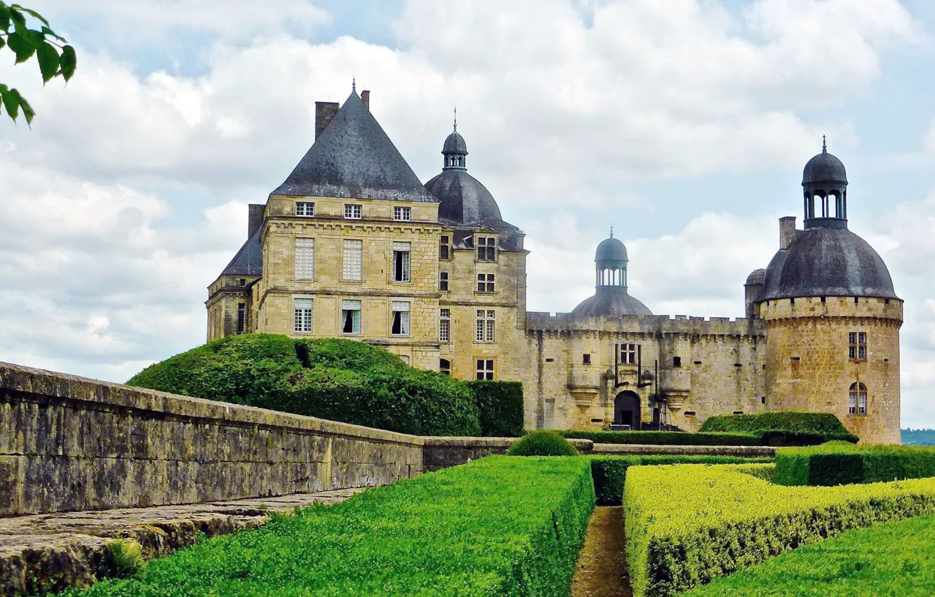 Photo wallpaper castle, France, garden, fortress, Dordogne, Castle of Hautefort