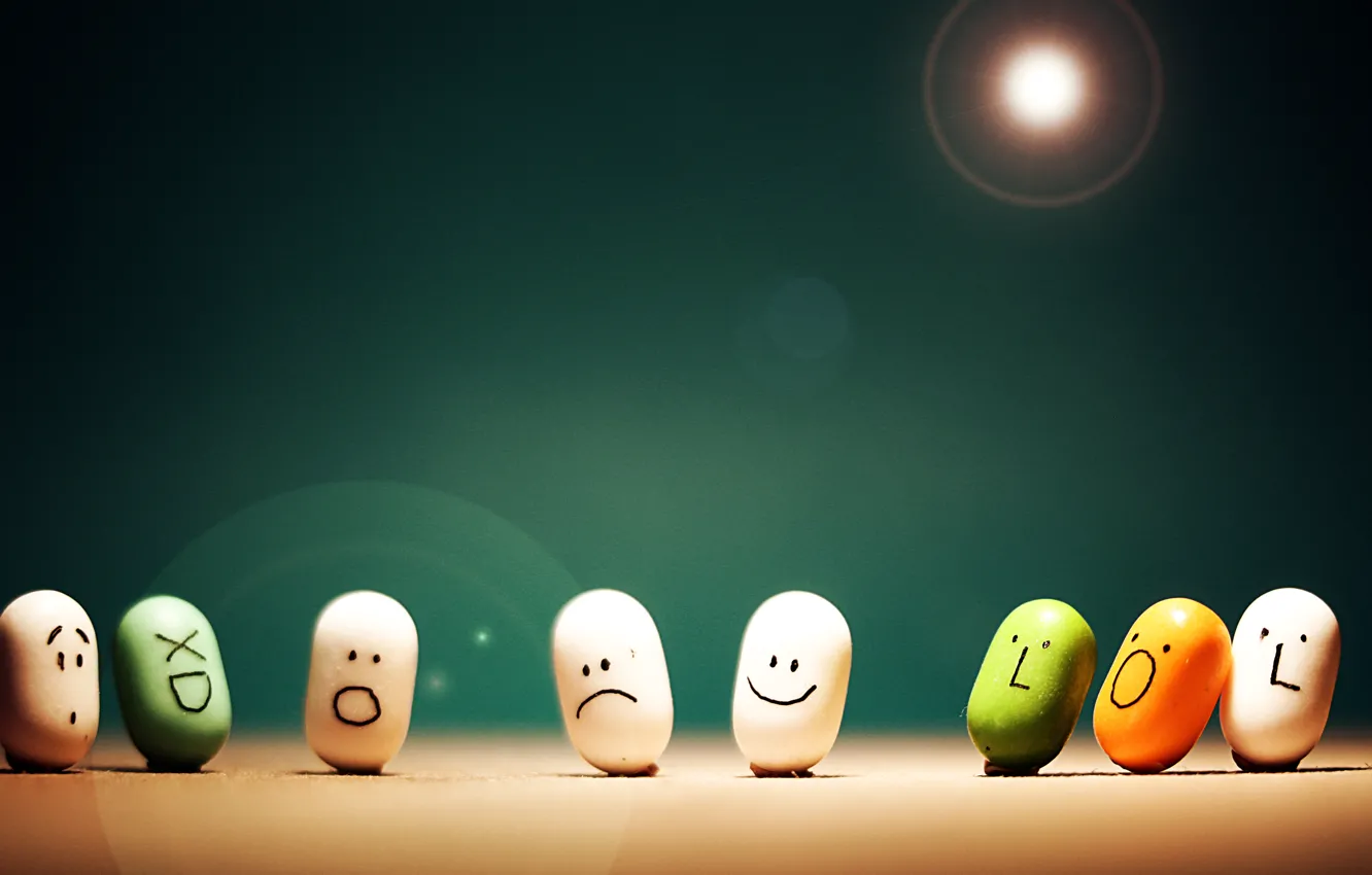 Photo wallpaper sadness, joy, emotions, mood, surprise, candy, lollipops, pills