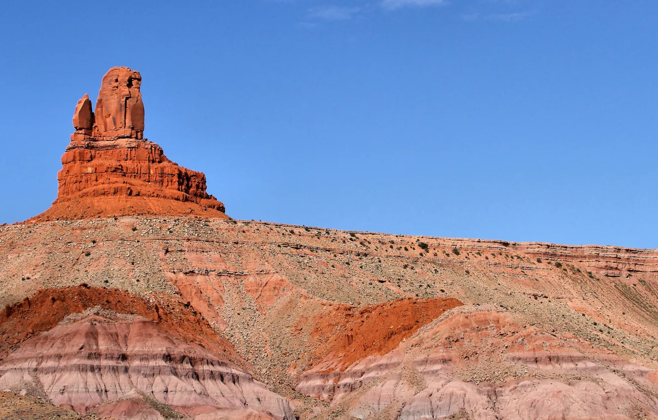 Photo wallpaper sand, the sky, mountains, desert, AZ, Utah, Monument Valley, Monument valley
