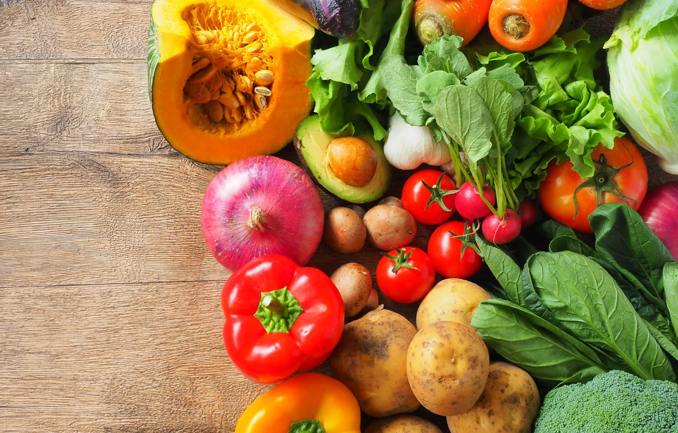 Photo wallpaper Vegetables, tomatoes, carrots, potatoes