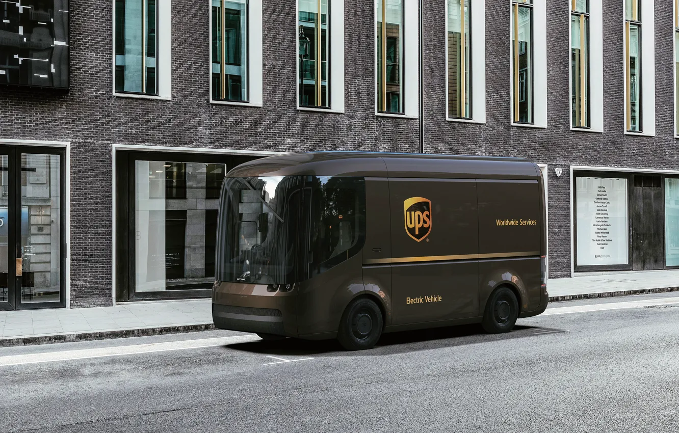 Photo wallpaper UPS, Arrival, electric vehicle
