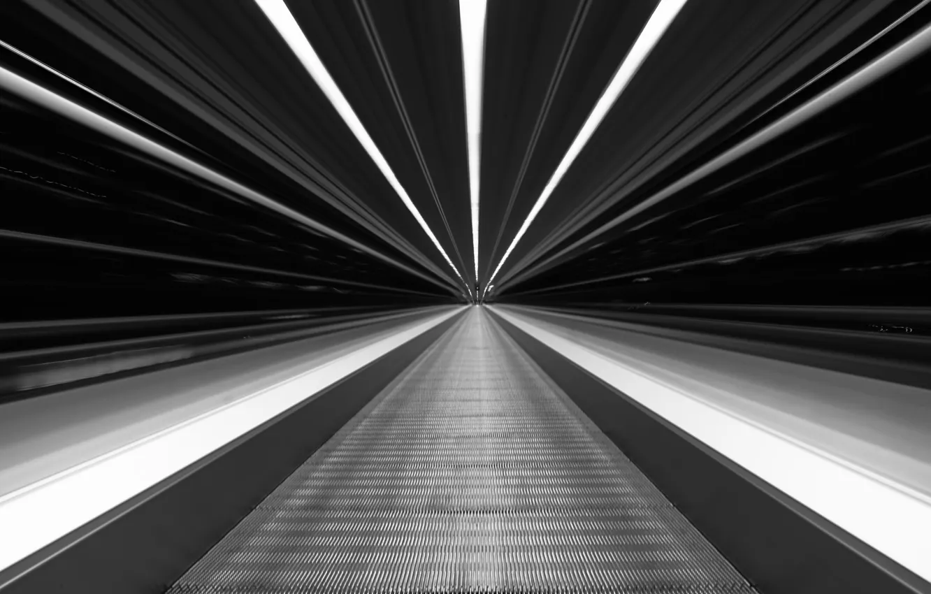 Photo wallpaper light, bridge, speed, black and white