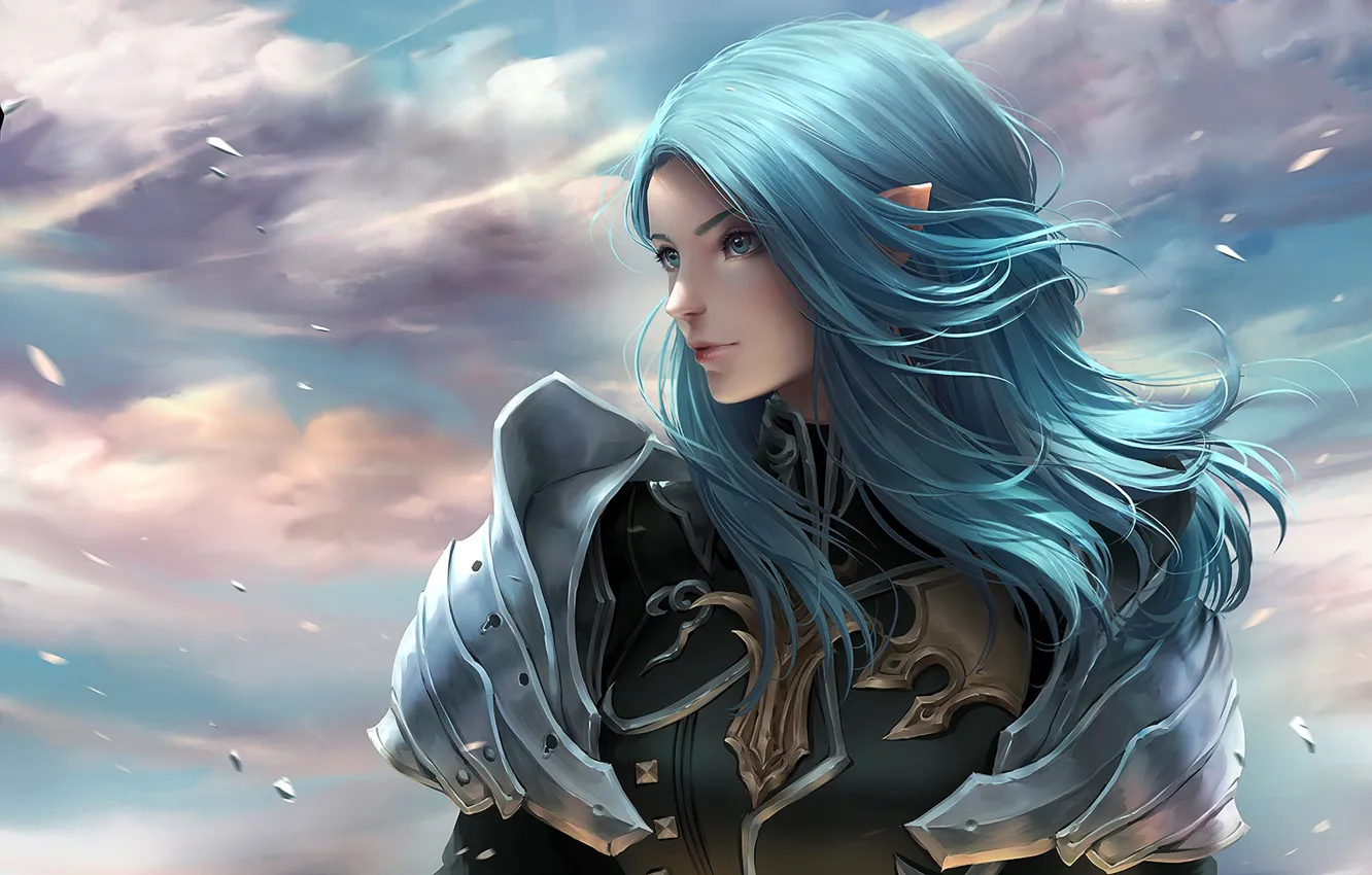Photo wallpaper girl, armor, elf