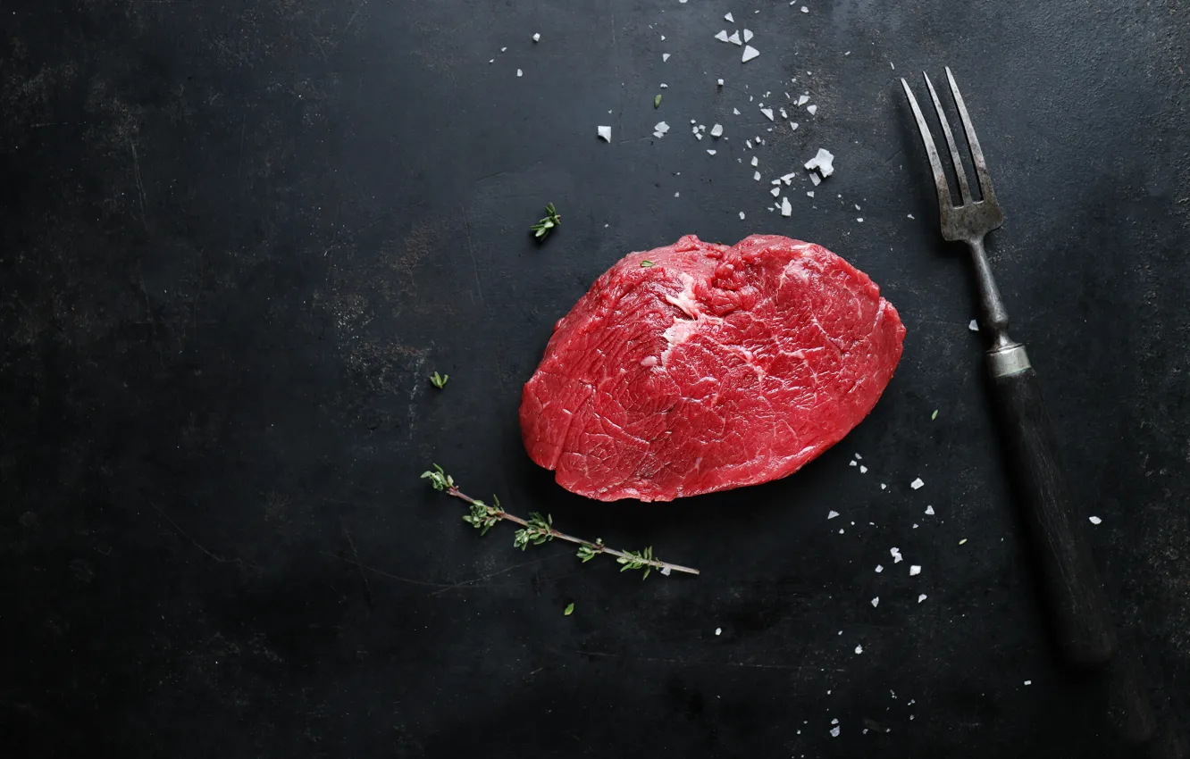 Photo wallpaper with, table, meat, herbs, RAW, spices