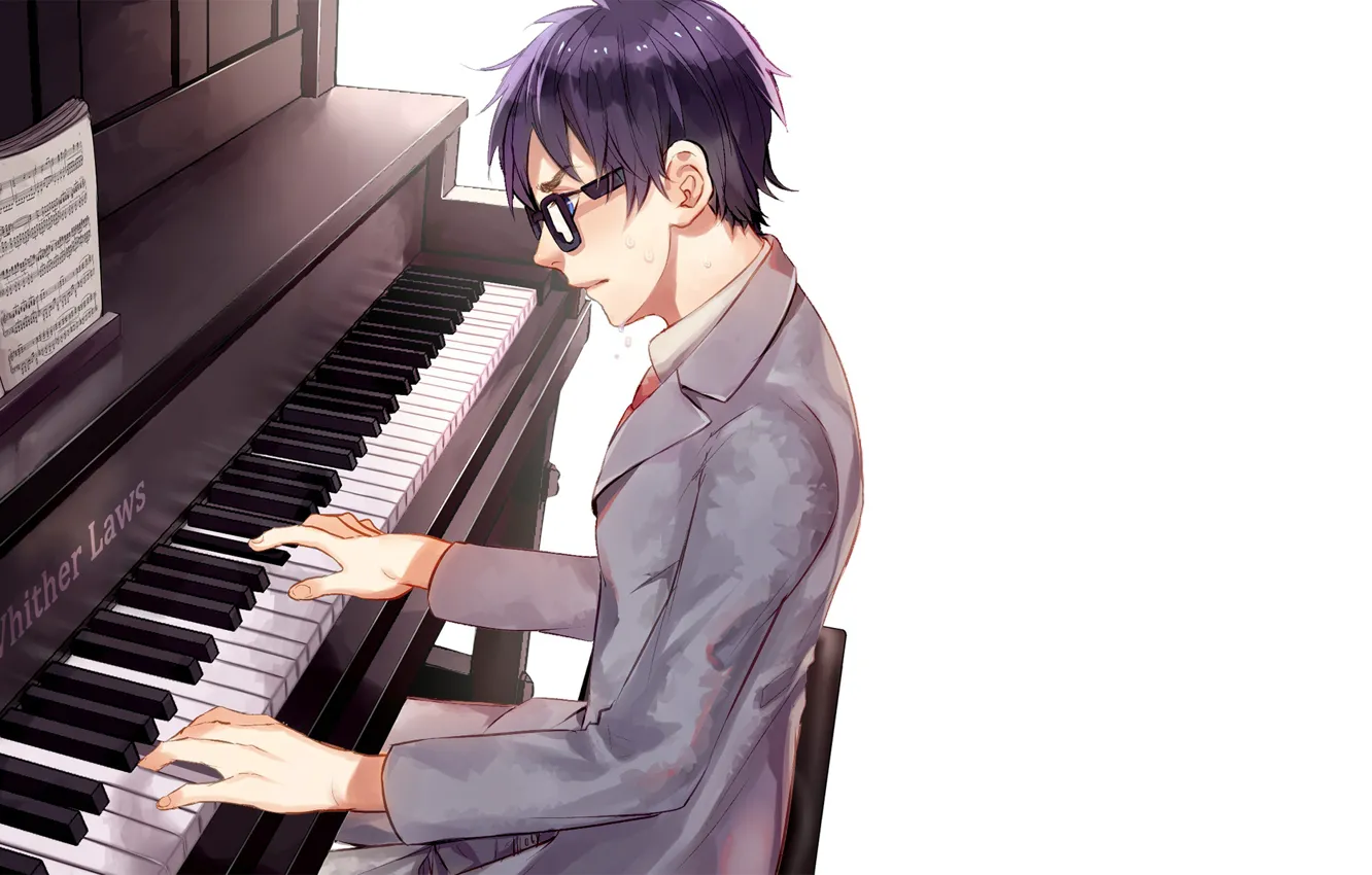 Photo wallpaper anime, art, guy, piano, Shigatsu wa Kimi no Uso, Your April lie
