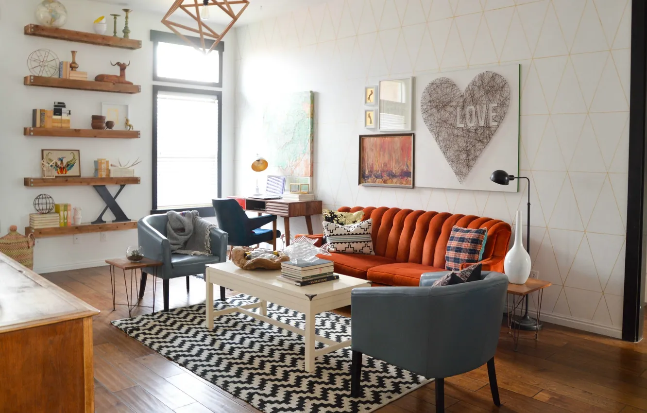 Photo wallpaper design, style, room, interior, living room, upholstered furniture