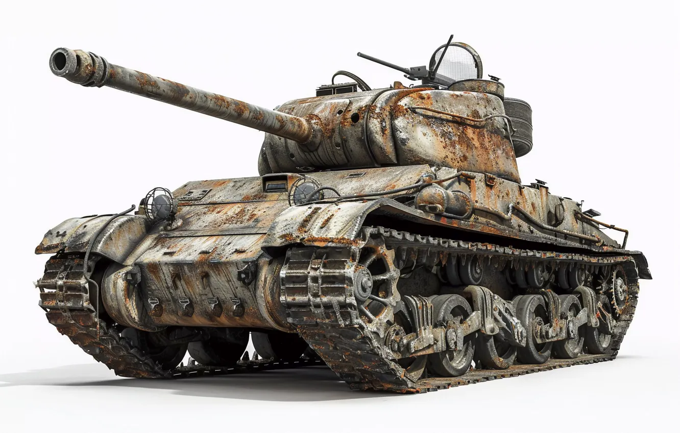 Photo wallpaper tank, trunk, light background, digital art, AI art, The Art of Artificial Intelligence, neural network