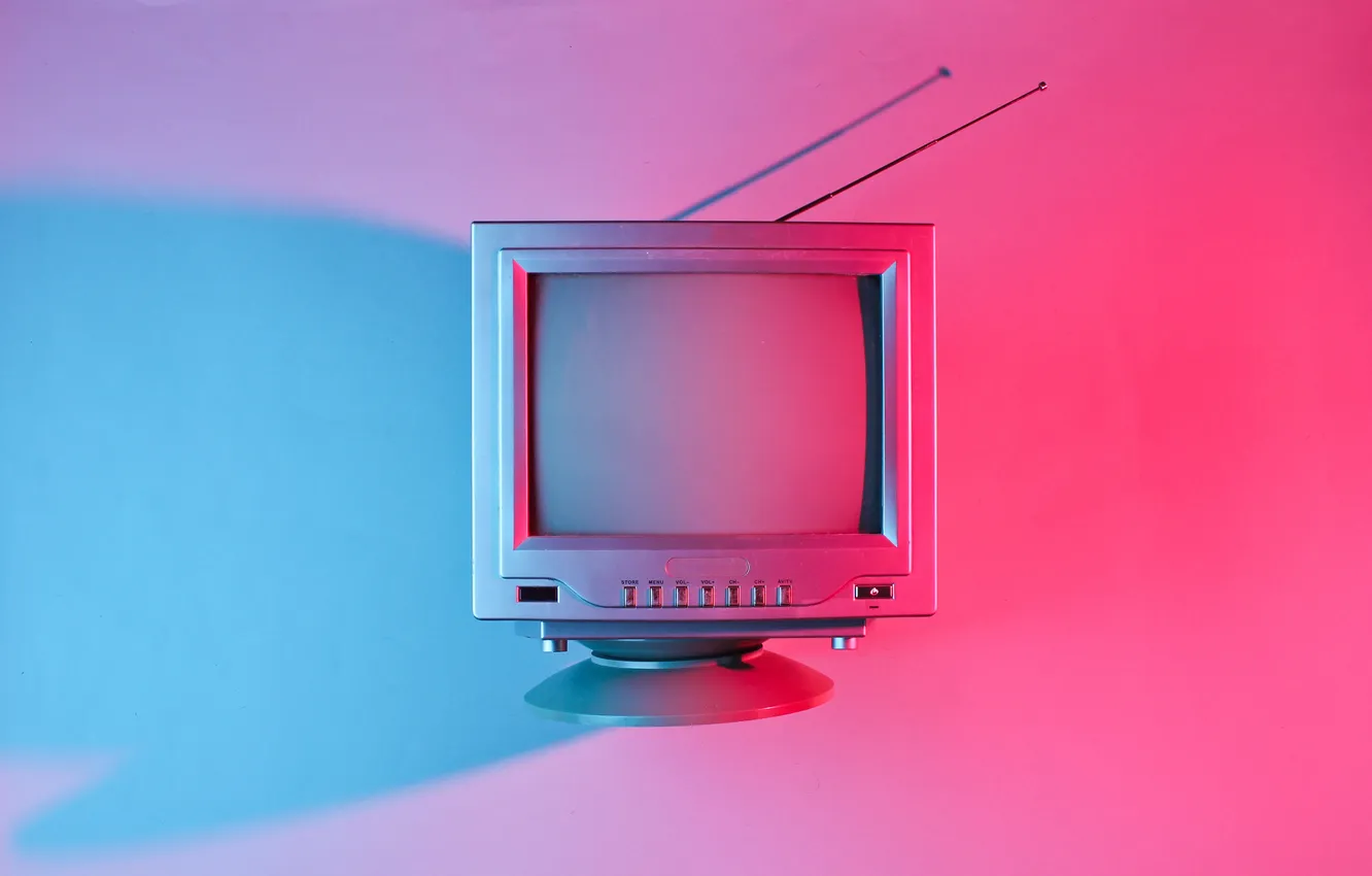 Photo wallpaper vintage, Television, technology, trend, top view, Vaporwave, Synthwave