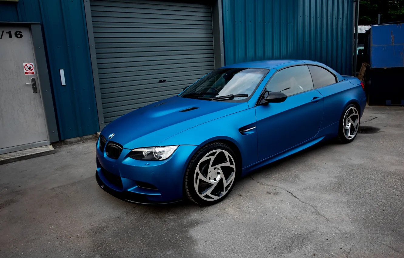 Photo wallpaper BMW, blue, Matte, metallic, wrap