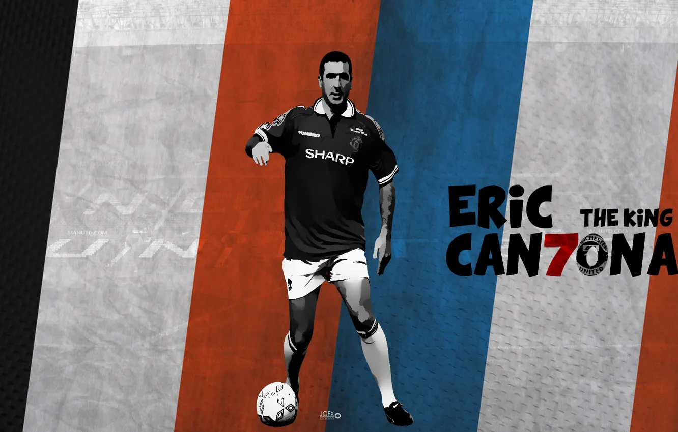 Photo wallpaper Manchester United, The Frenchman, Eric Cantona, King Eric