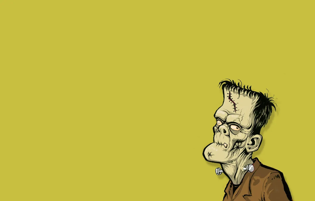 Photo wallpaper yellow background, Frankenstein, Frankenstein