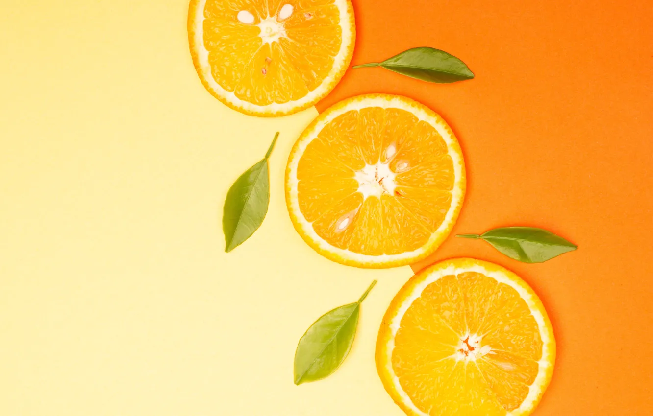 Photo wallpaper orange, yellow, background, color, orange, oranges, texture, three