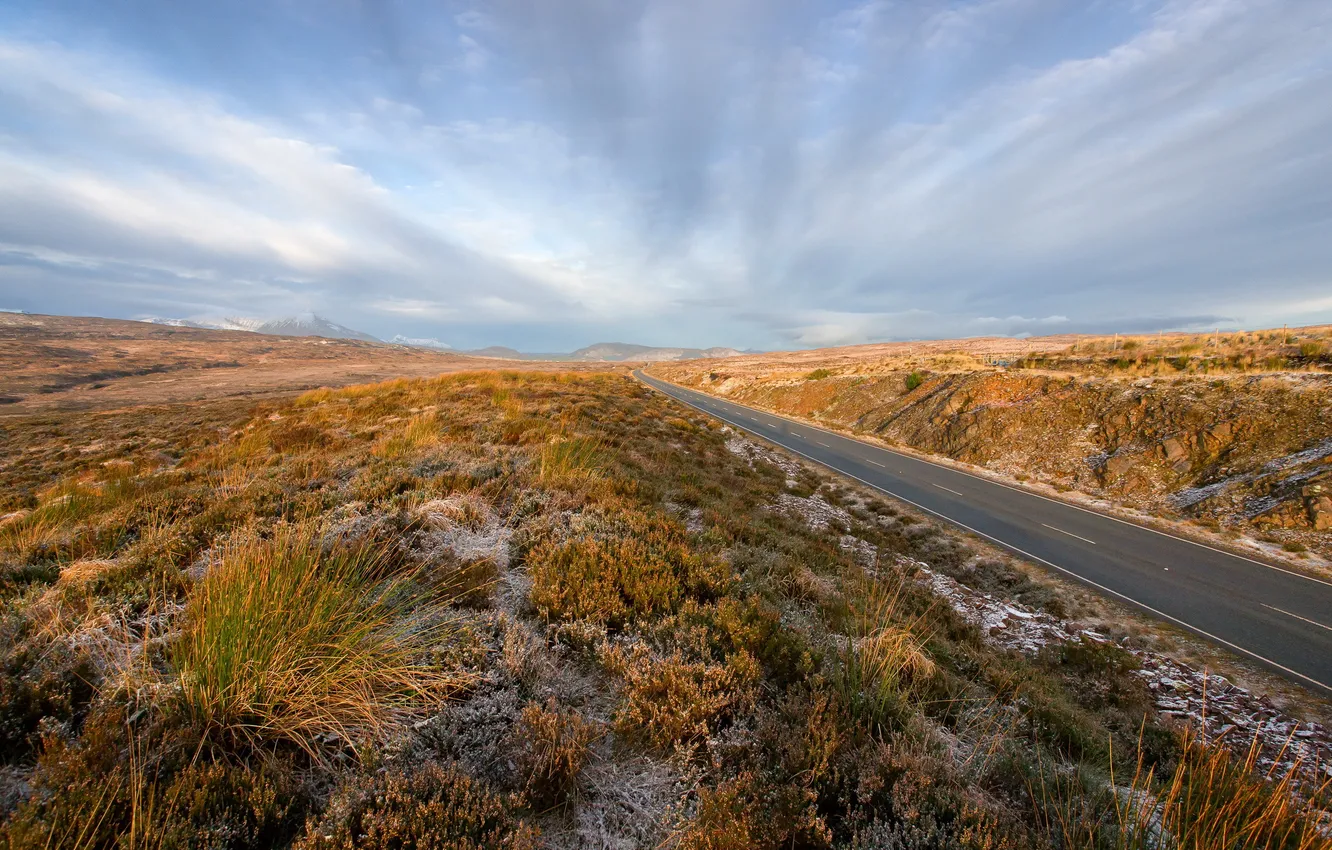 Photo wallpaper road, the sky, landscape