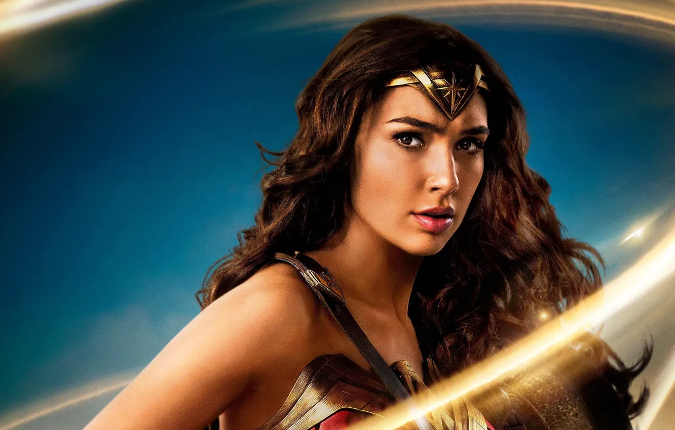 Photo wallpaper cinema, Wonder Woman, armor, movie, brunette, film, warrior, DC Comics