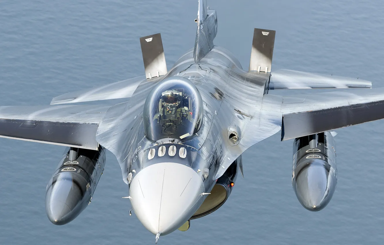 Photo wallpaper fighter, pilot, flight, F-16, Fighting Falcon, multipurpose, "Fighting Falcon"