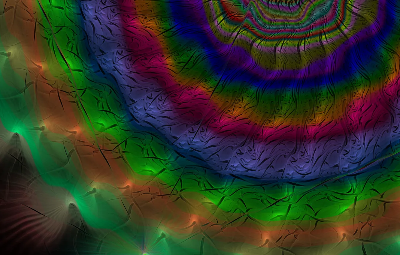 Photo wallpaper line, circles, colored, curves