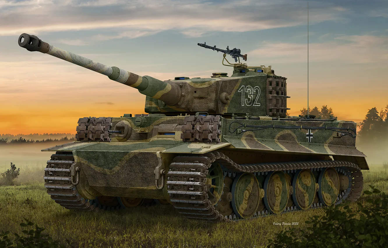 Photo wallpaper Germany, Tiger, Tank weapon, Heavy Tank, Tiger I Ausf.E