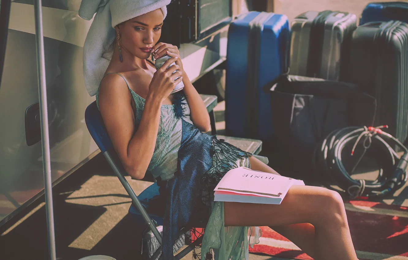 Photo wallpaper model, blonde, Rosie Huntington-Whiteley